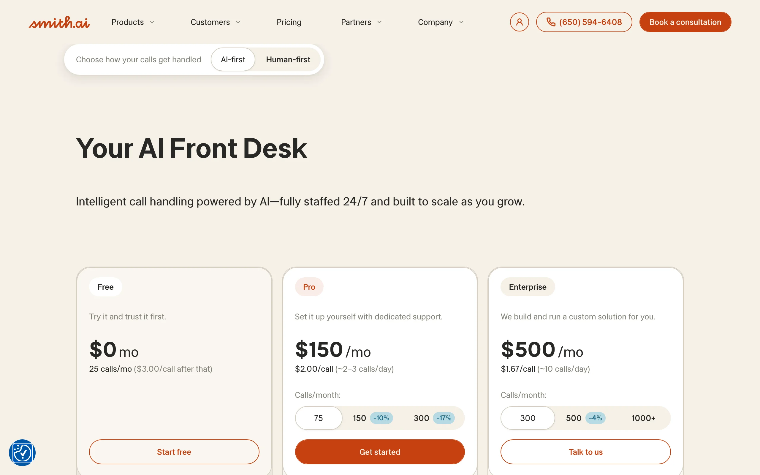 AI Receptionist with Smith.ai