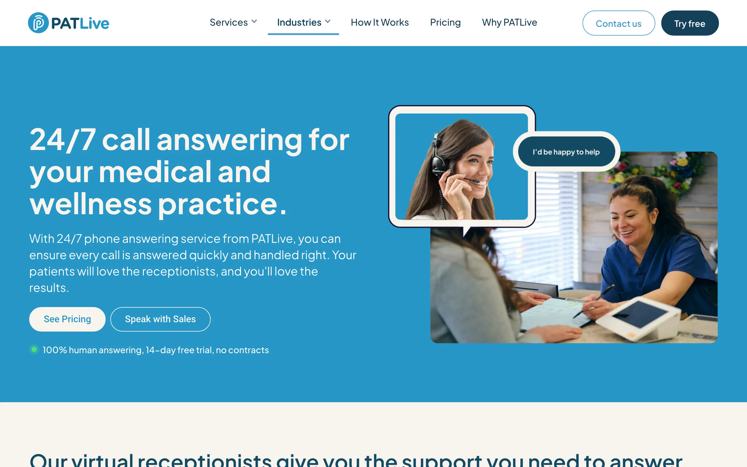 Medical Answering Service with PATLive
