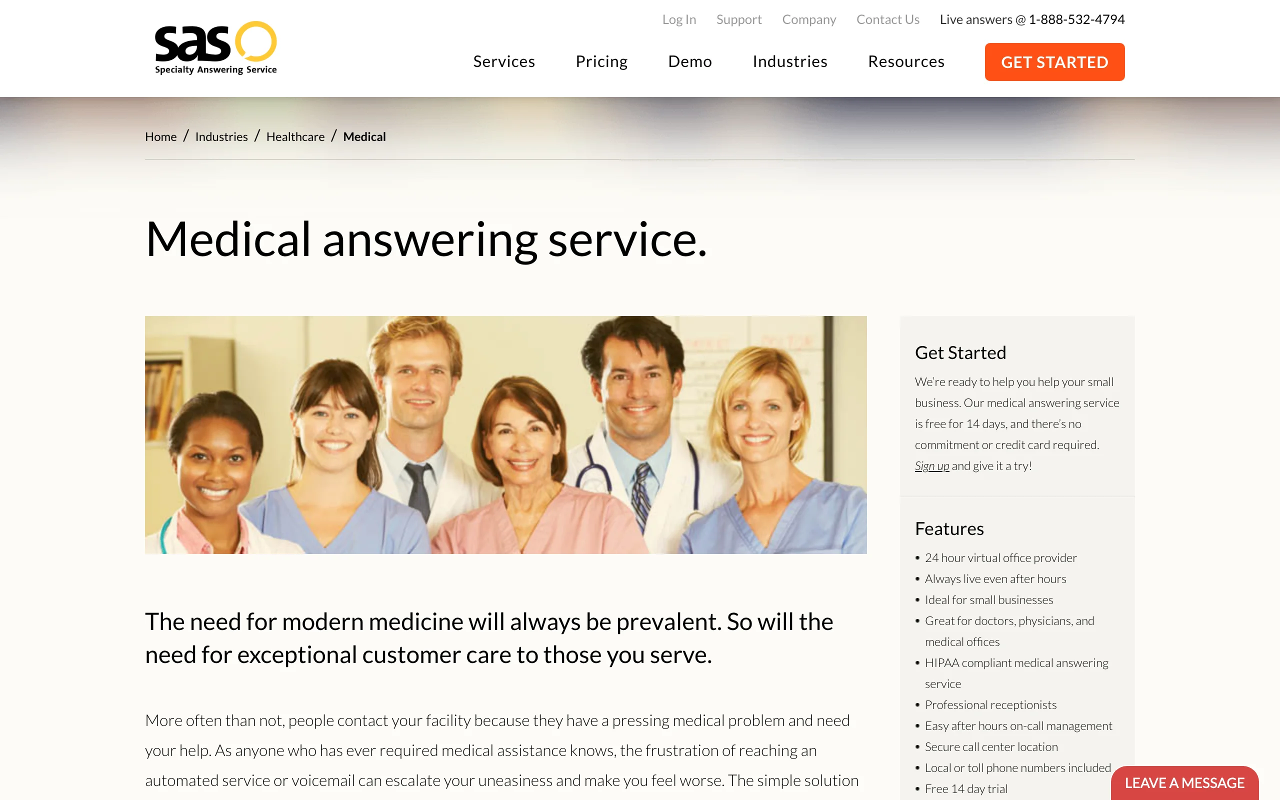 Medical Answering Service with Specialty Answering Service