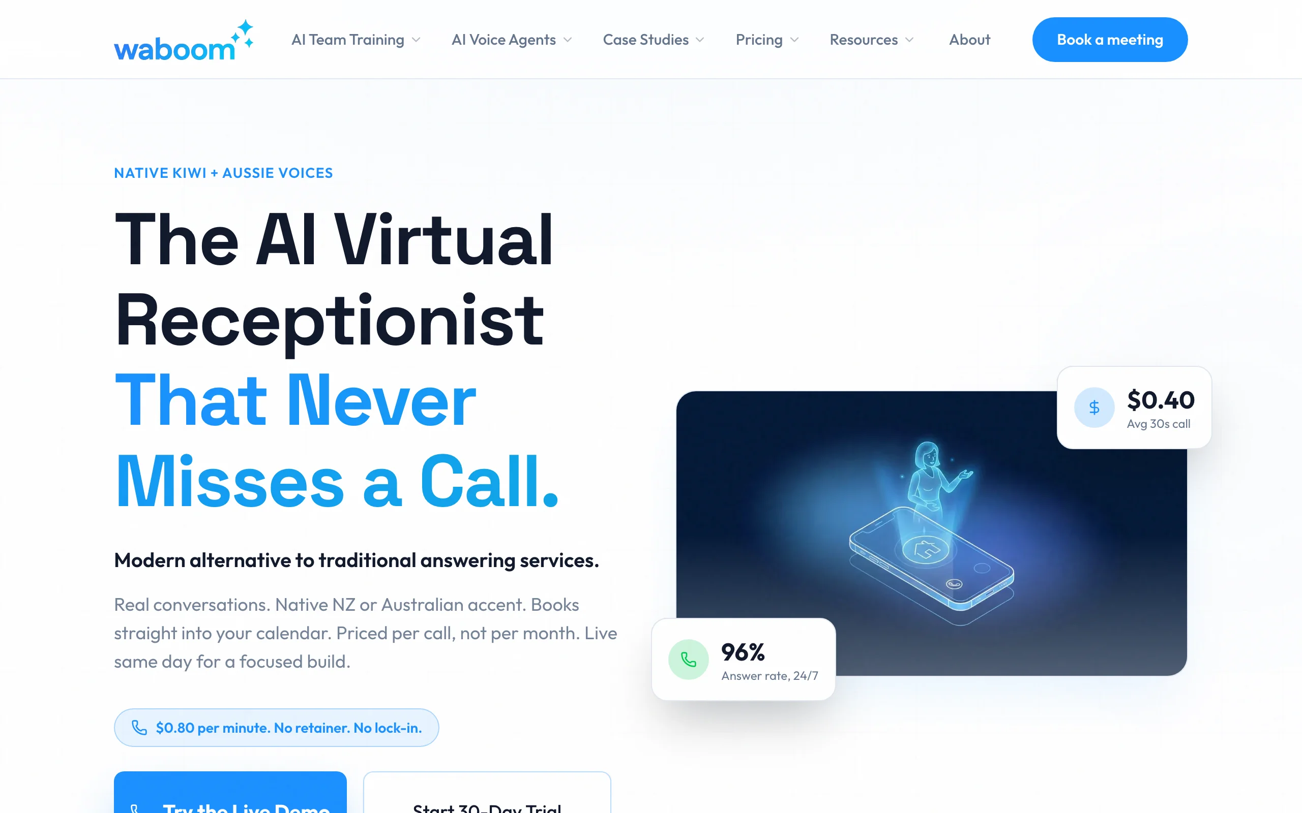Virtual Receptionist with Waboom